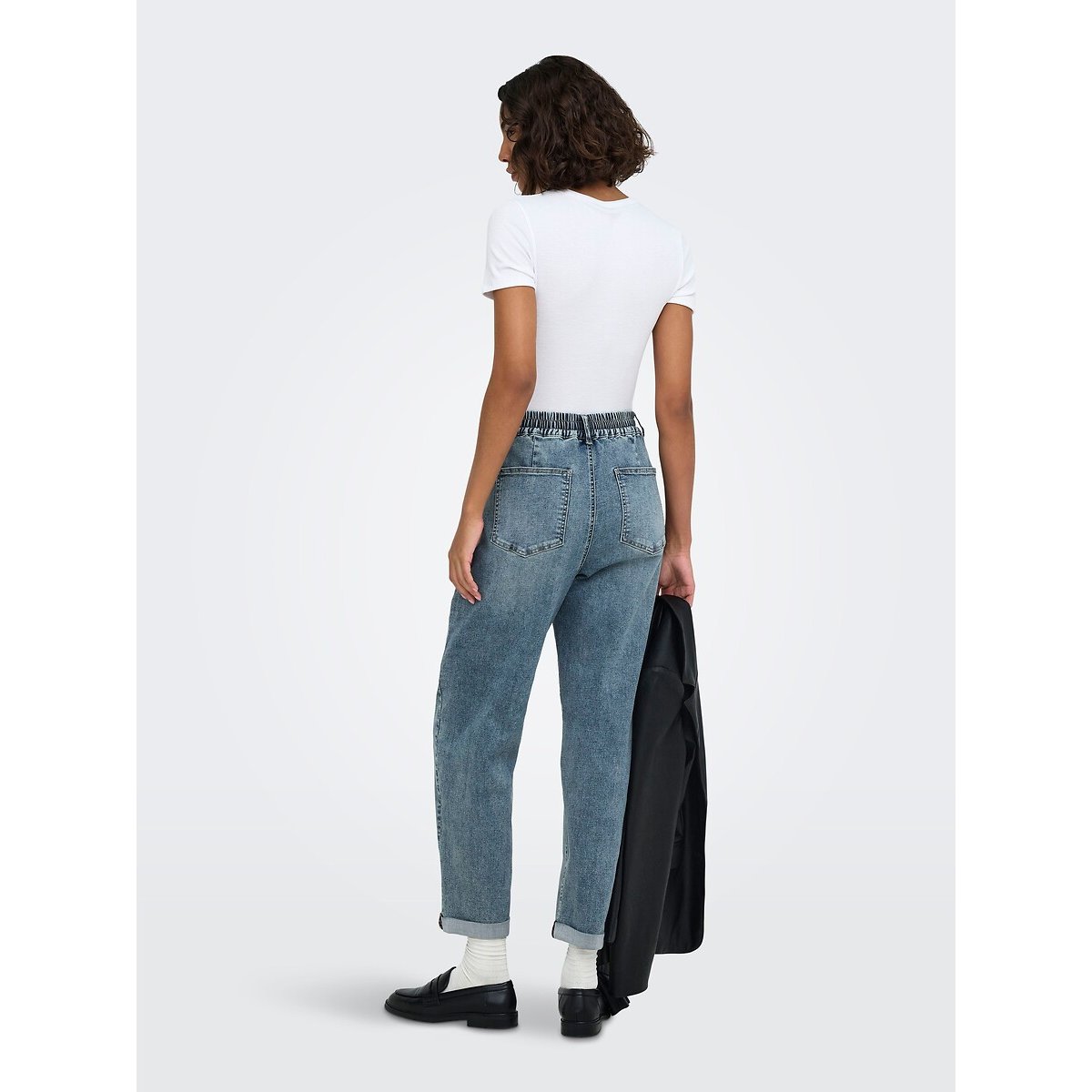 Jeans dritti con coulisse medium blue, ONLY