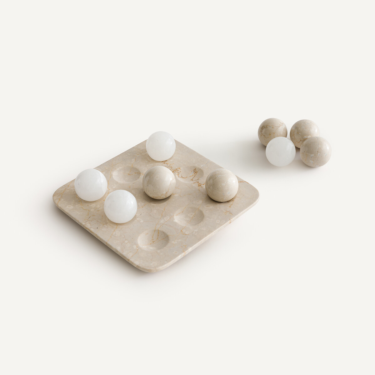 Cassiopee Marble/Alabaster Tic-Tac-Toe Game white/beige, AM.PM