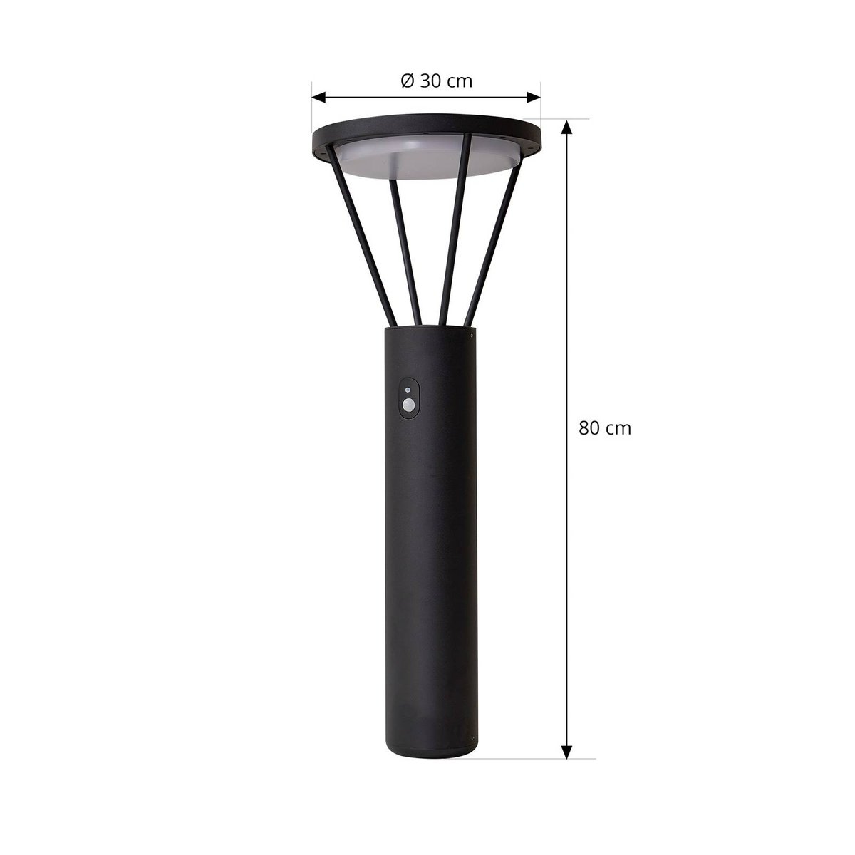 Lampe solaire en aluminium moderneLED noir sable, LUCANDE