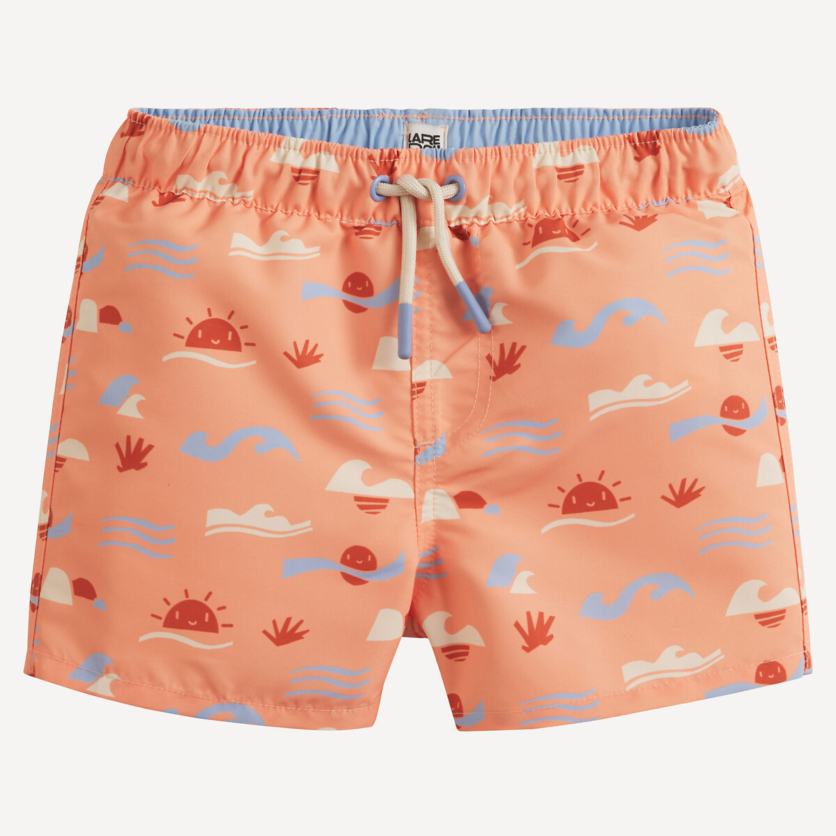 Short de bain imprimé vagues et soleils orange, LA REDOUTE COLLECTIONS
