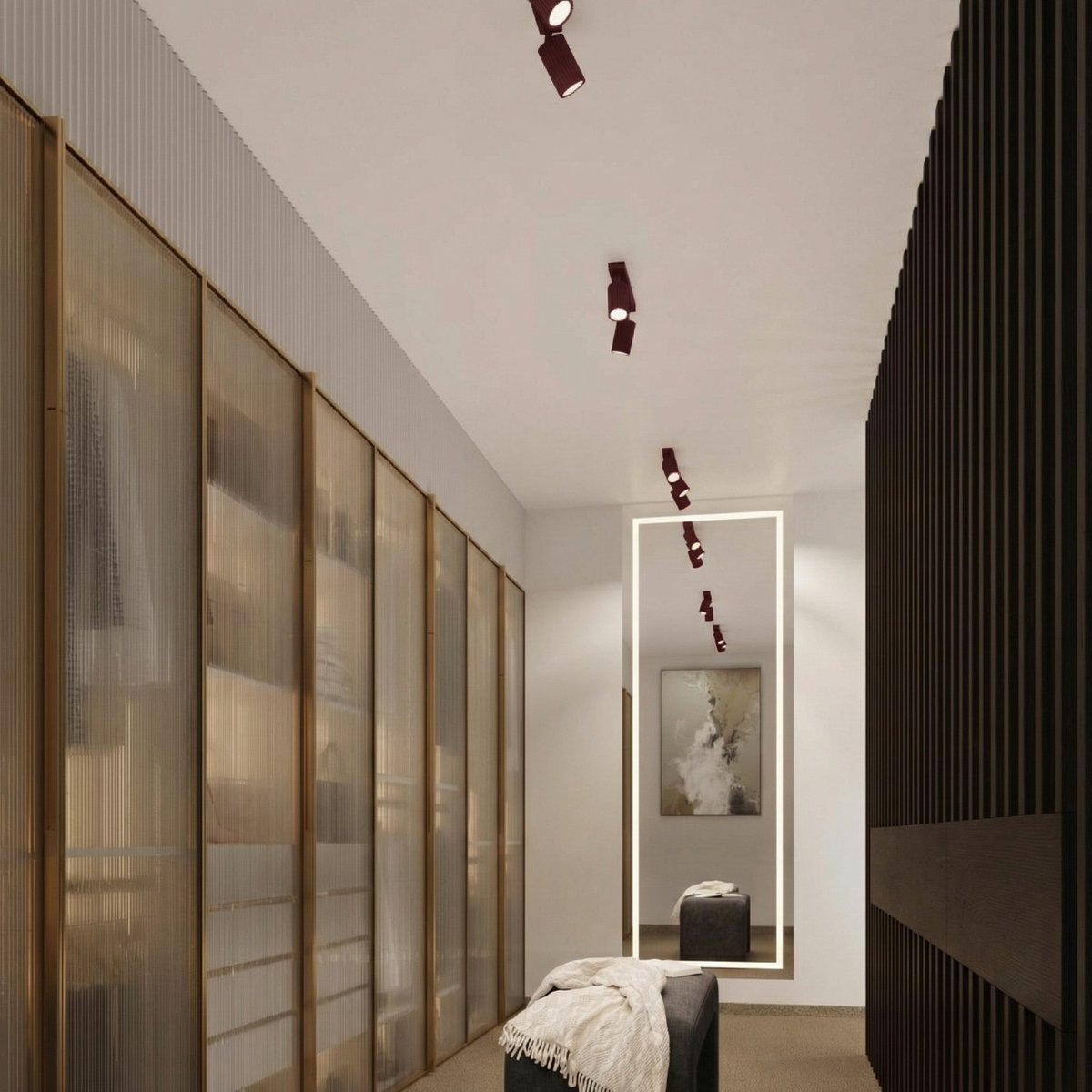 Plafonnier Aluminium Bordeaux GU10 3 KARBON bordeaux, EDEN