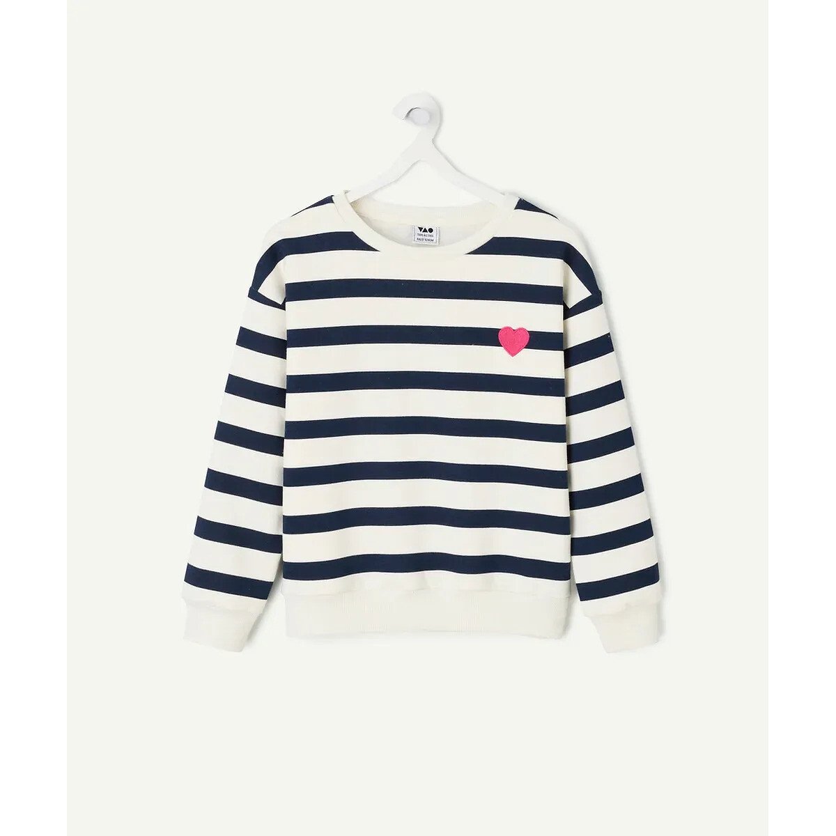 Striped Crew Neck Sweatshirt navy blue/white, TAPE A L'OEIL