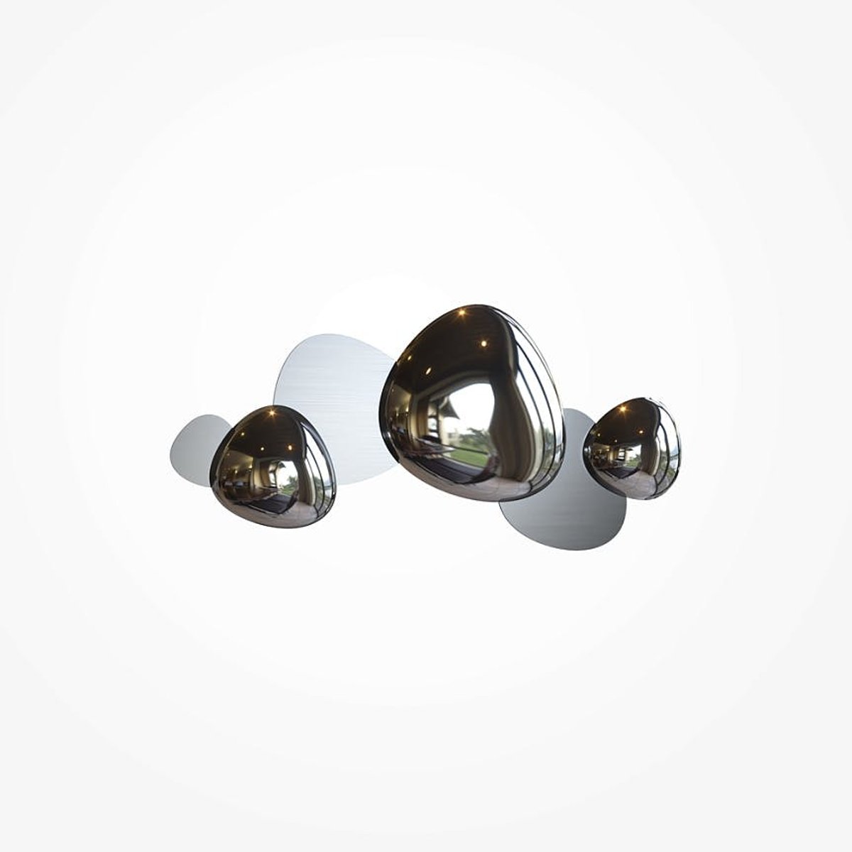 Applique murale moderne LED galets métal ELY argenté, PIER IMPORT