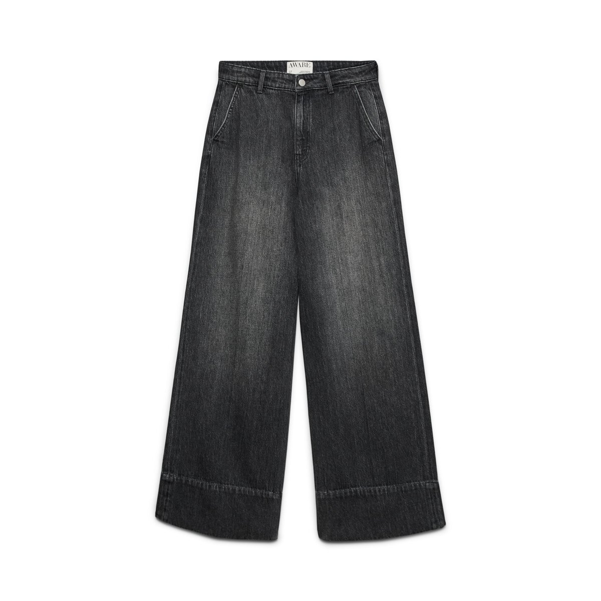 Jean À Coupe Large dark grey denim, VERO MODA