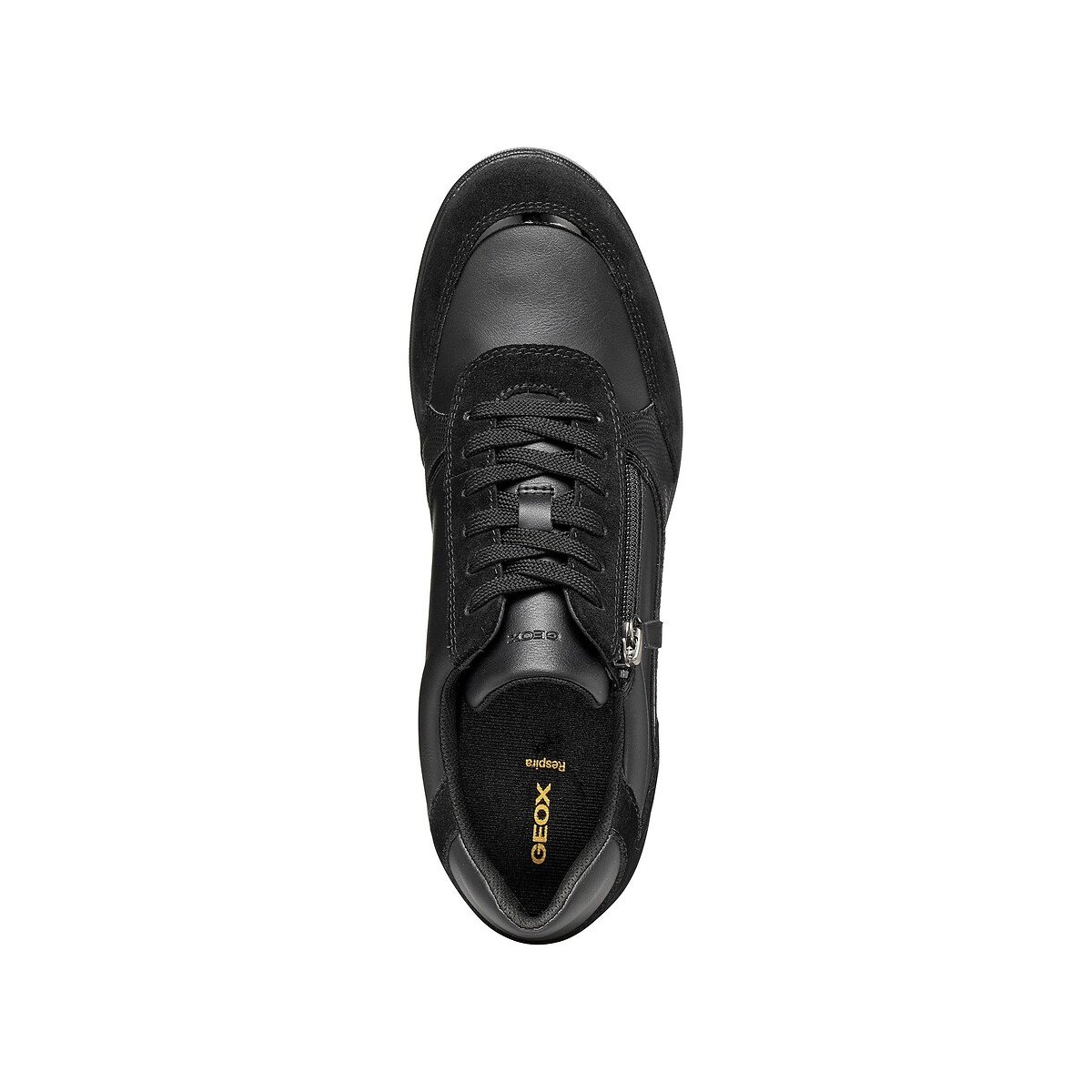 Atmungsaktive Sneaker mit Keilabsatz, STARDUST schwarz, GEOX