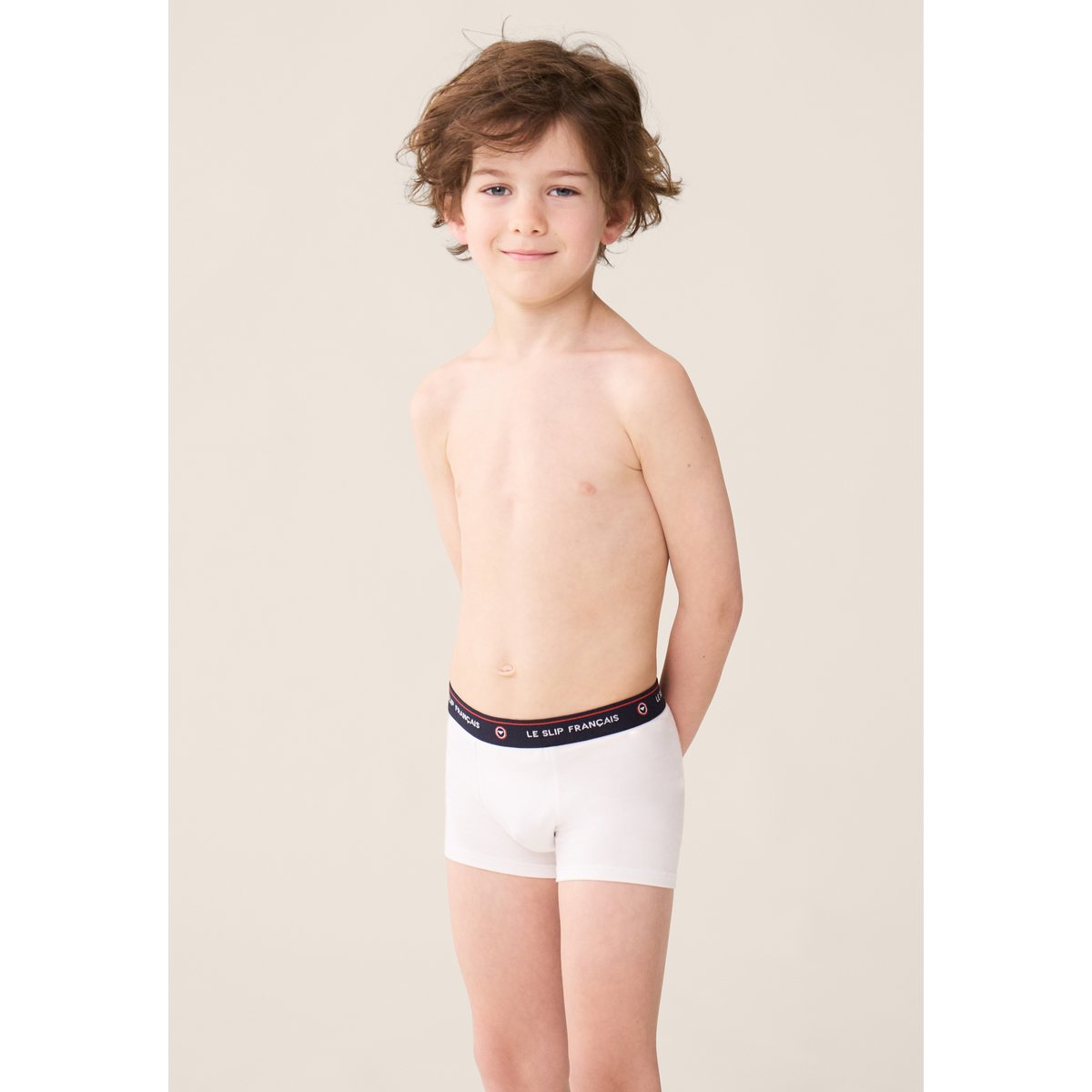 Lot de 3 Boxers Enfant en coton Petit Joseph rouge blanc rayure tricolore, LE SLIP FRANCAIS