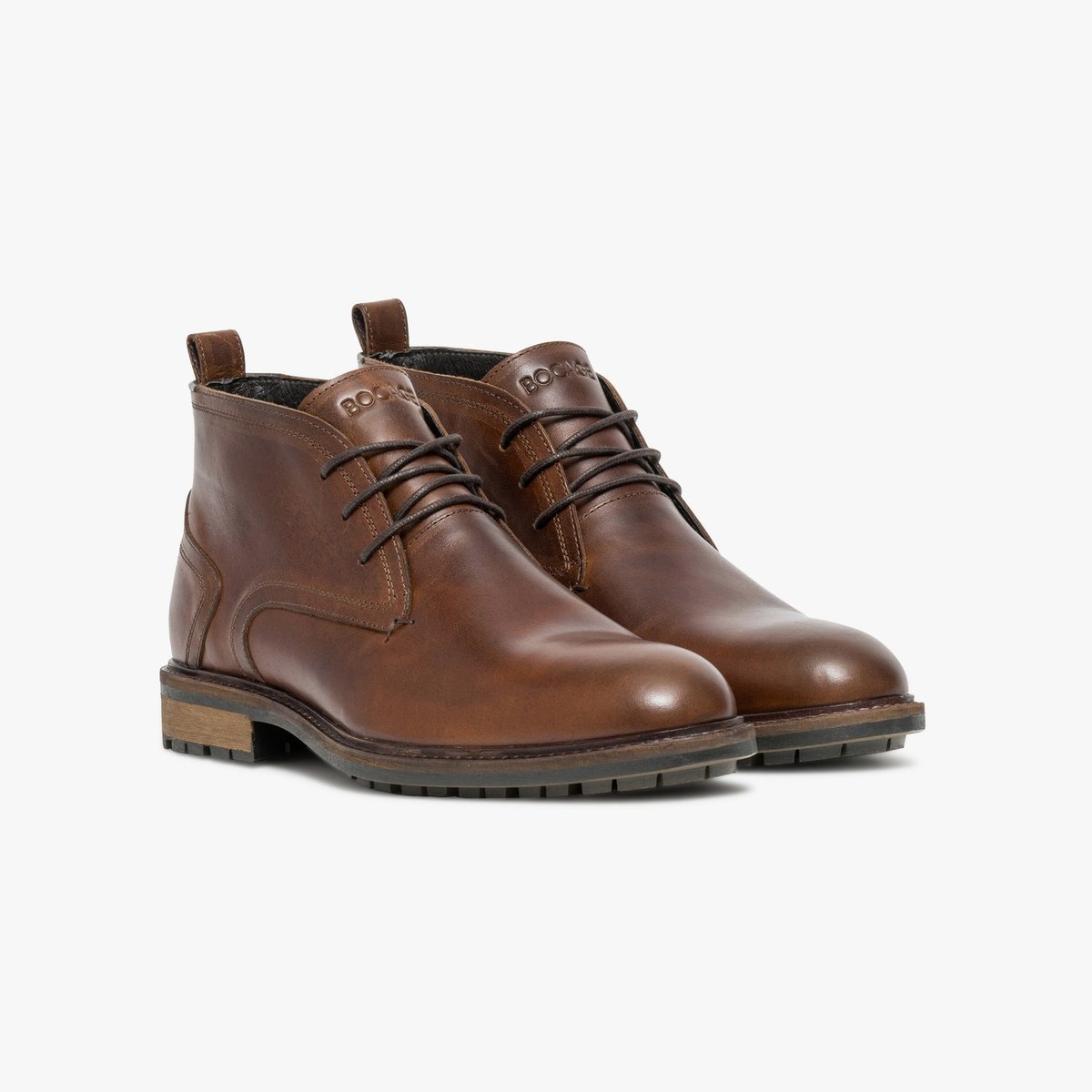 Boots À Talon en cuir CHESTER cognac cognac vintage, BOCAGE