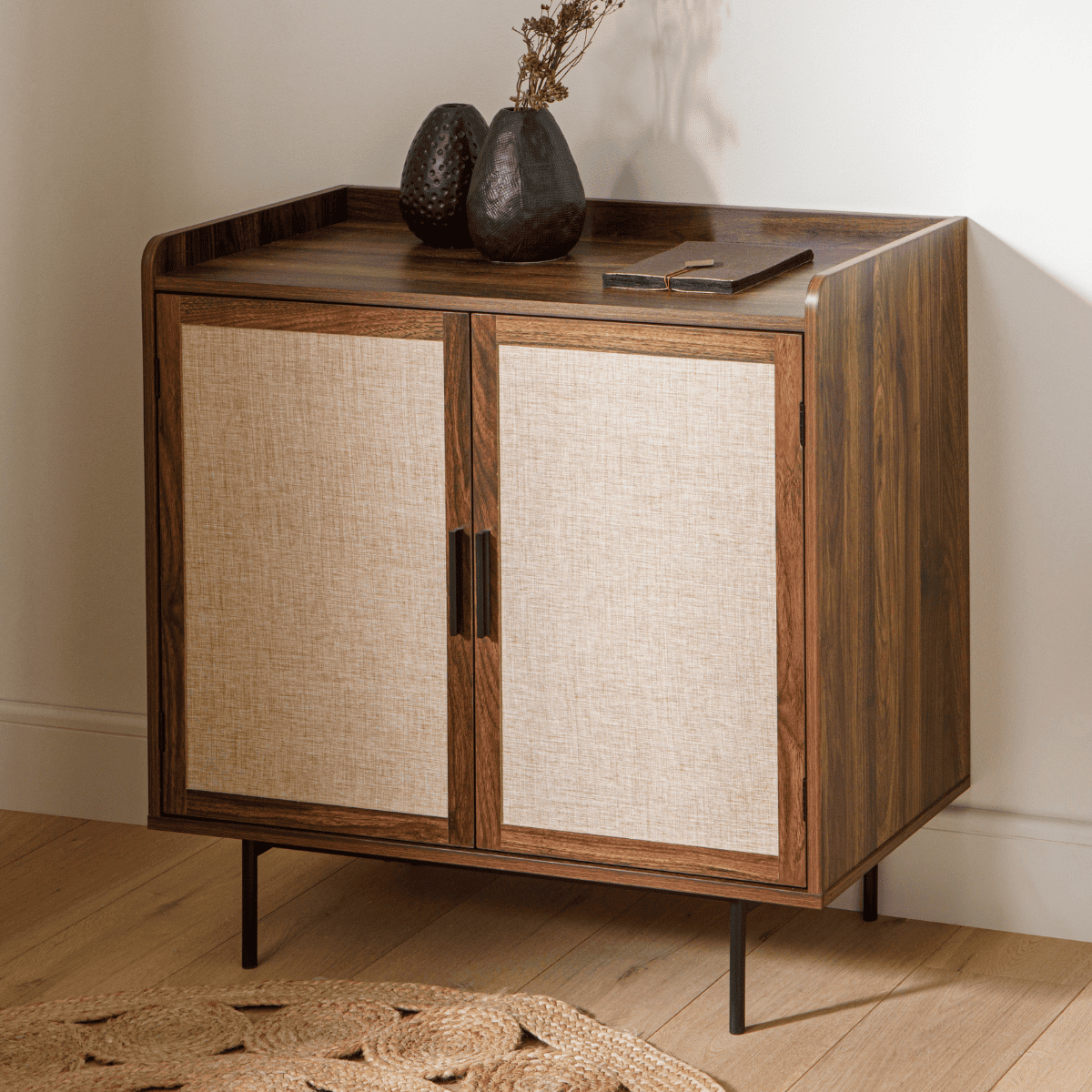 Buffet 2 portes décor noyer JETSON bois foncé, CALICOSY