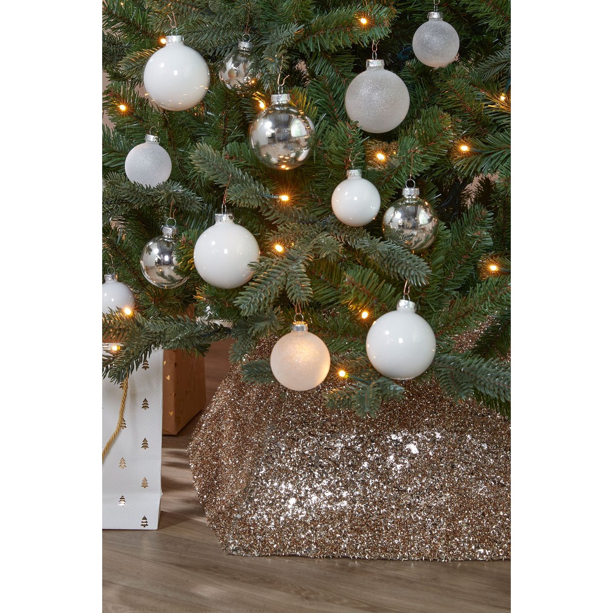 Cache-pied de sapin pailletée WIZZLY or, MICA DECORATIONS