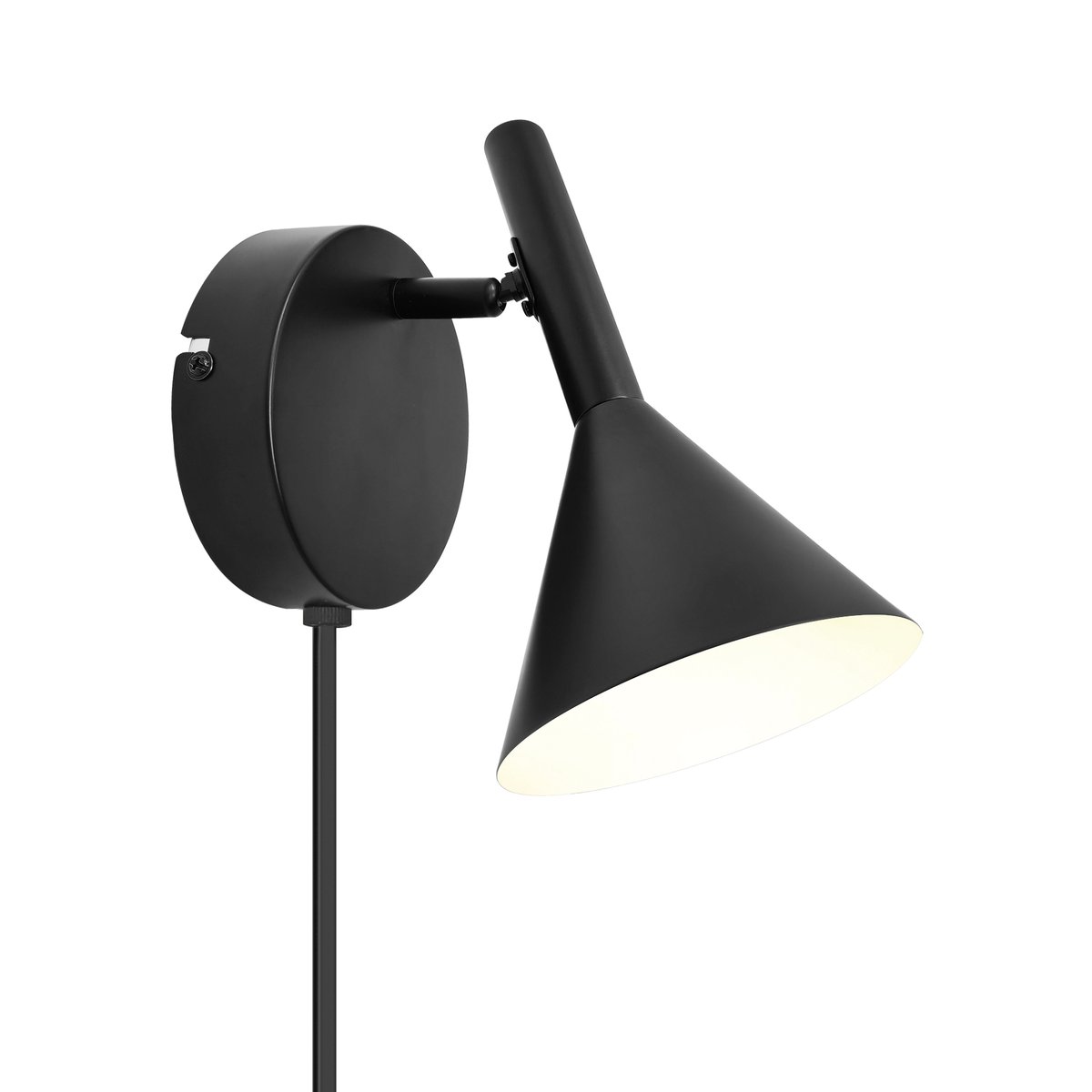 Applique murale minimaliste orientable en métal, KELVIS noir, NORDLUX