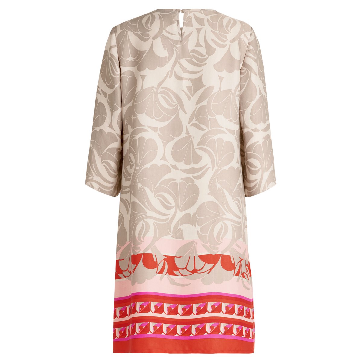 Robe d'été à encolure ronde taupe/rouge, BETTY BARCLAY
