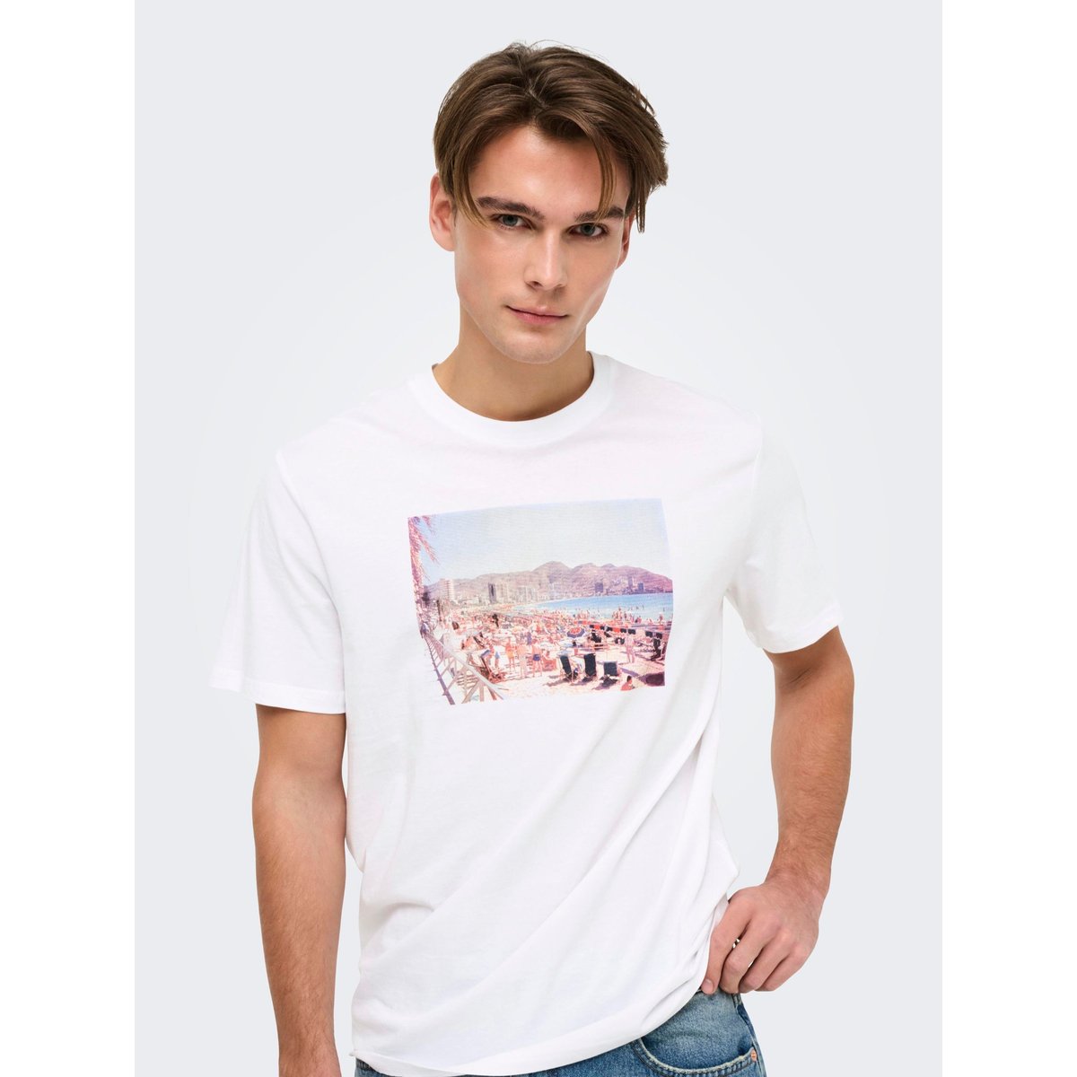 T-Shirt bright white 1, ONLY & SONS
