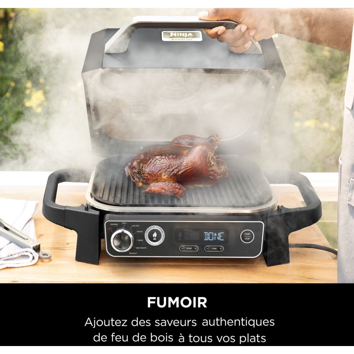Barbecue électrique Woodfire OG701EU à poser, 33x28 cm noir, NINJA