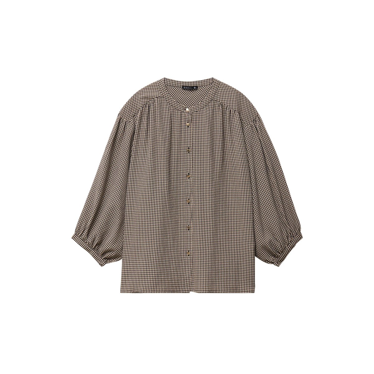 Chemise ample col rond manches longues noir, BREAL