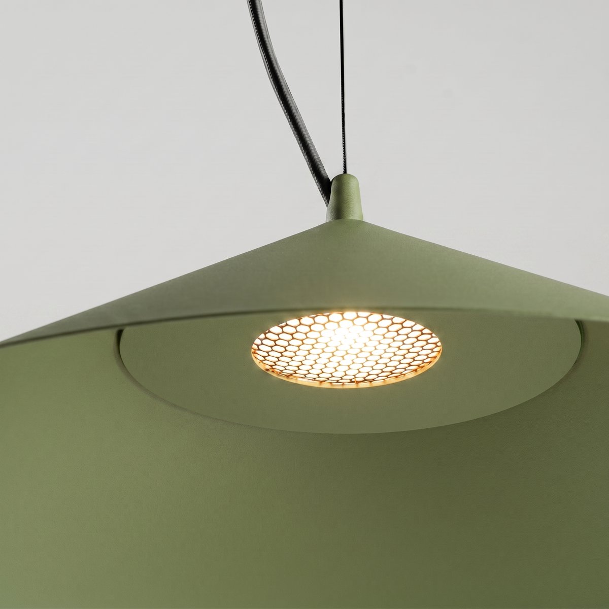 Suspension Acier Vert Olive LED 1 Fint vert olive, EDEN