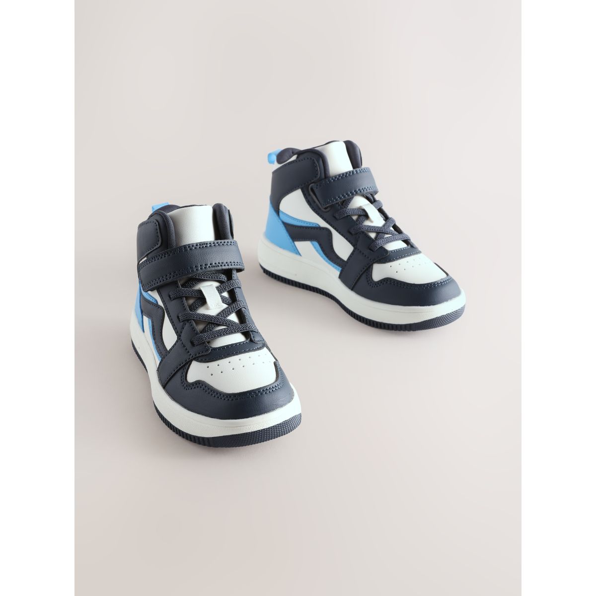 Baskets montantes blanc/bleu, NEXT
