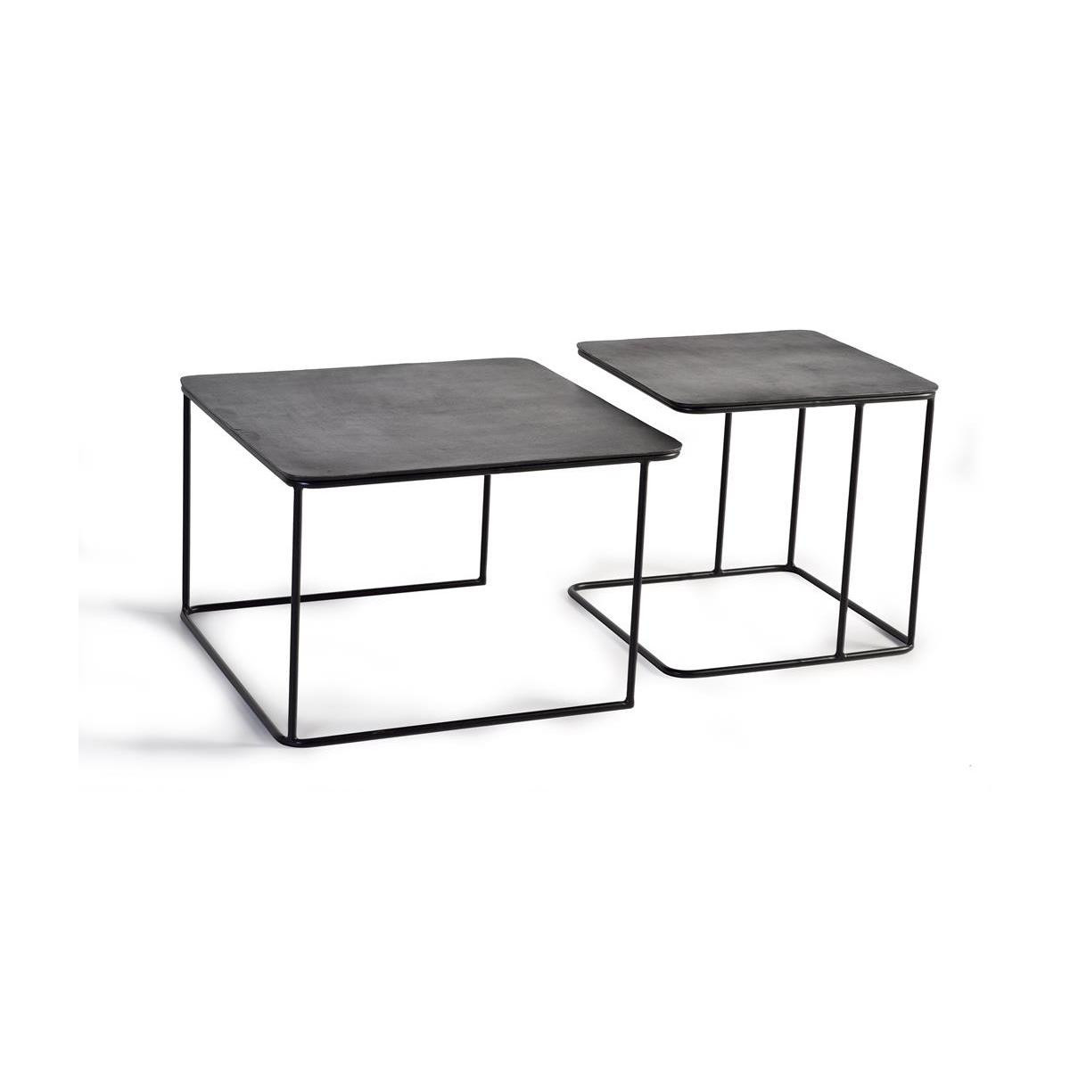 Lot de 2 tables basses noir, DECORATION D’AUTREFOIS