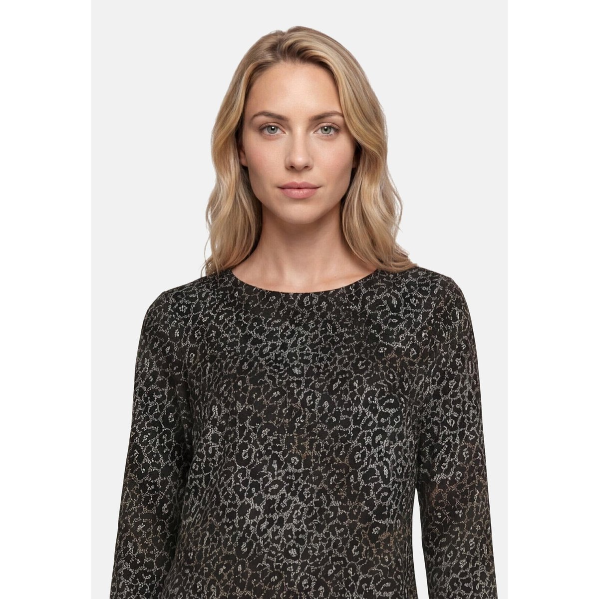 Robe en jersey longueur genoux noir/beige, BETTY BARCLAY