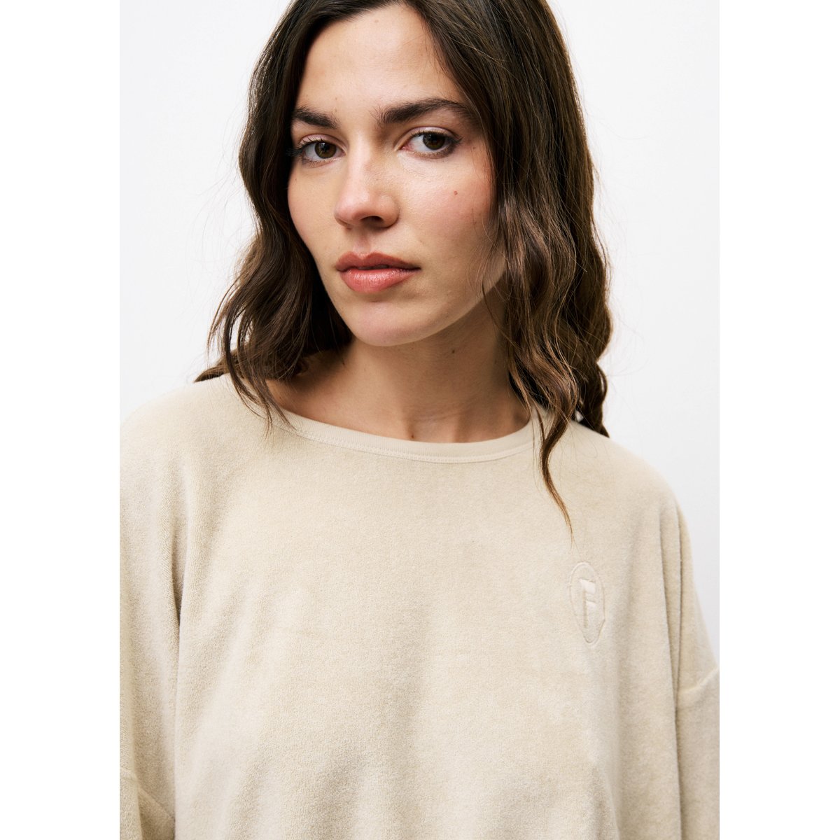 Sweatshirt  en coton PASQUALINE beige, FRNCH