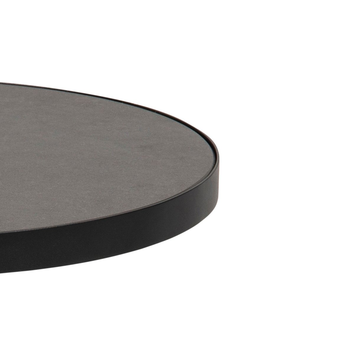 Table basse ronde en céramique et métal noir D85 - GIROLLE noir, HELLIN, DEPUIS 1862