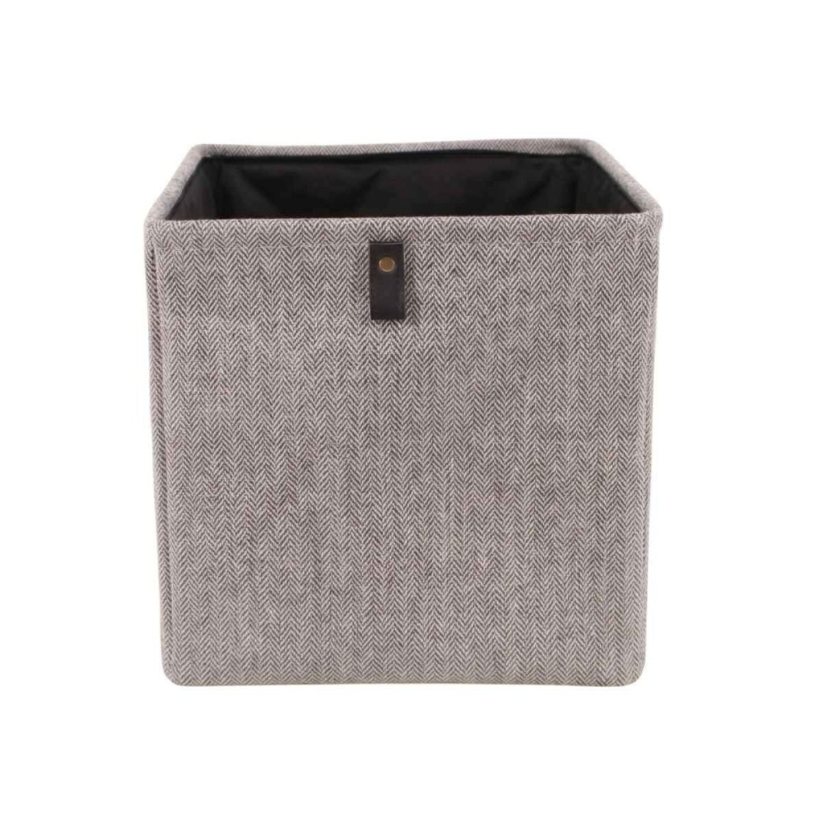Cube de rangement à chevrons gris 31x31x31cm gris, ORNAMI