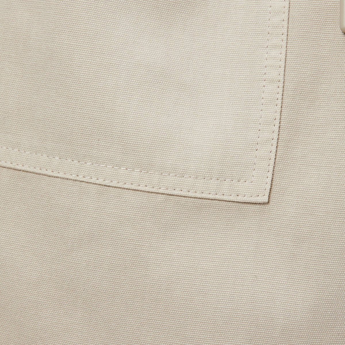 Short surteint uni en coton rocher, MONOPRIX