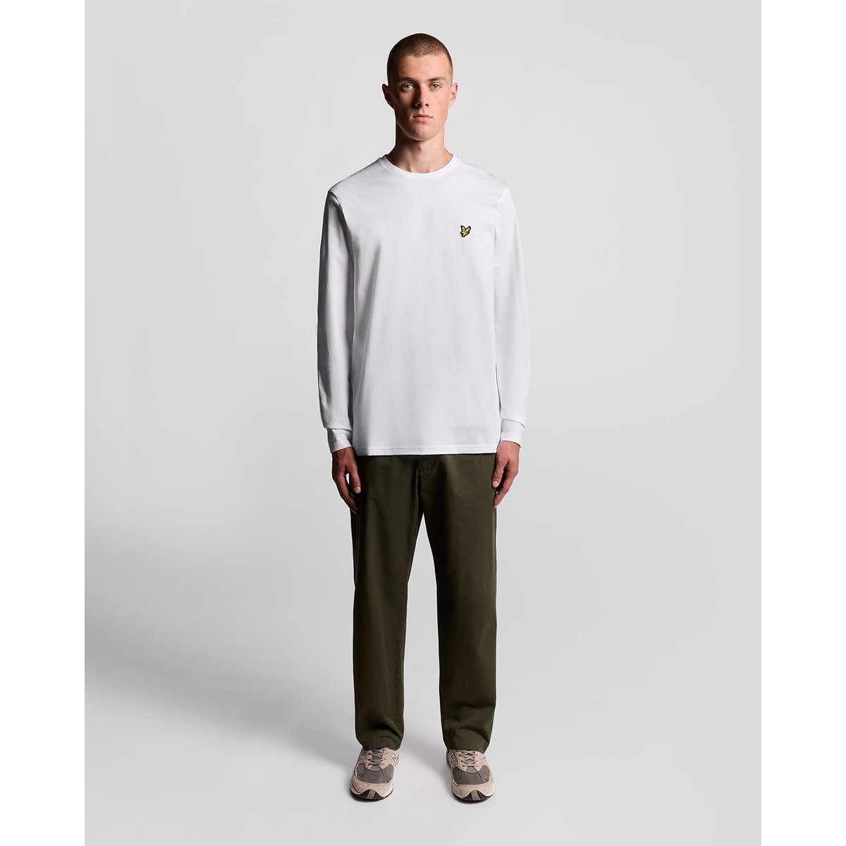 T-shirt manches longues en coton blanc, LYLE & SCOTT