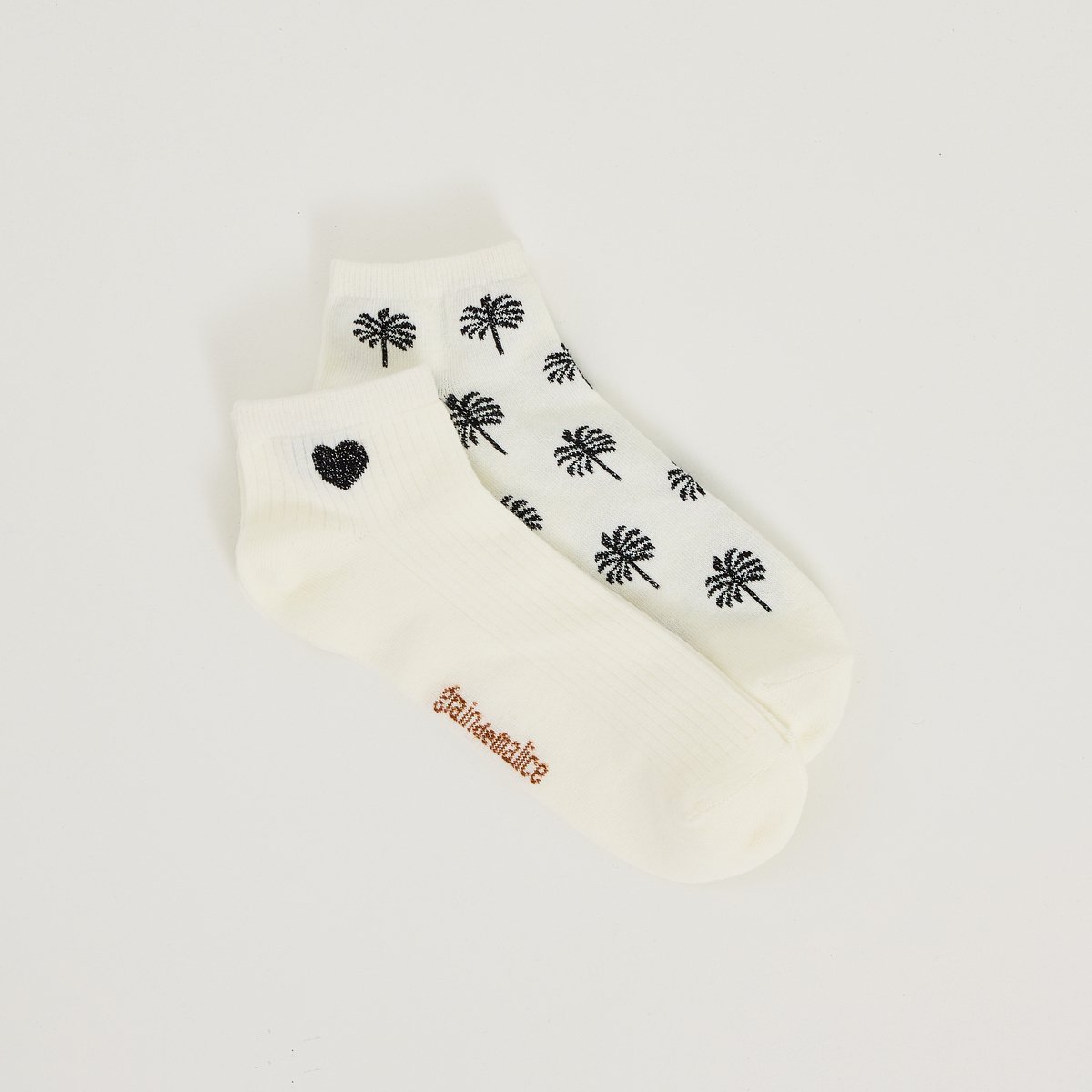 Lot de 2 paires de socquettes blanc cassé ecru, GRAIN DE MALICE