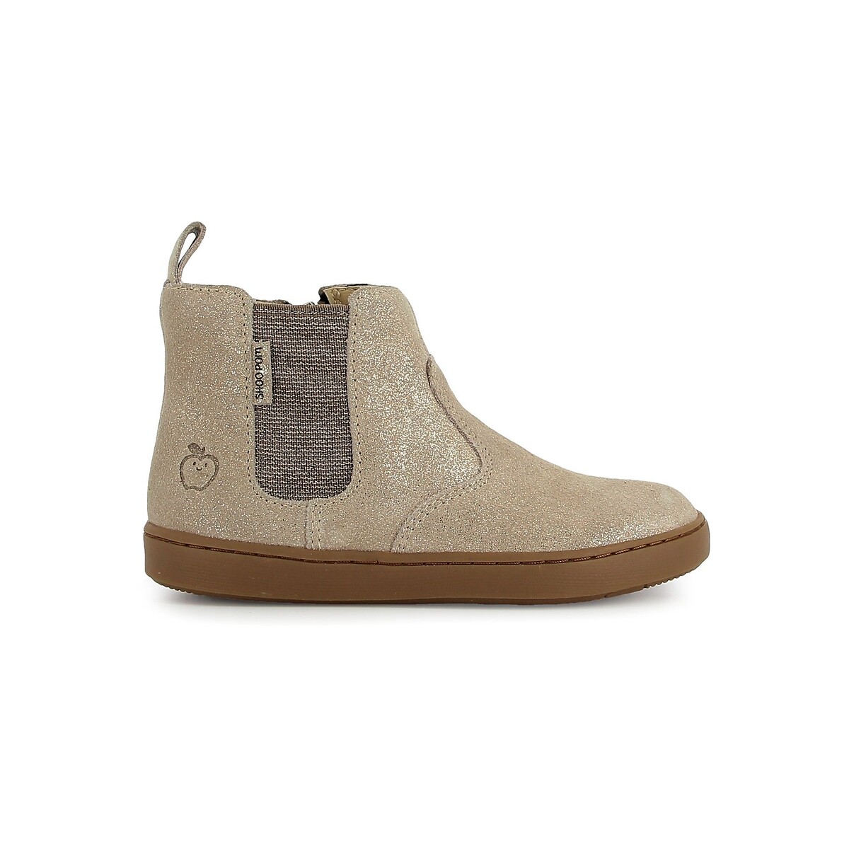 Bottines en cuir PLAY CHELSEA beige/doré, SHOO POM