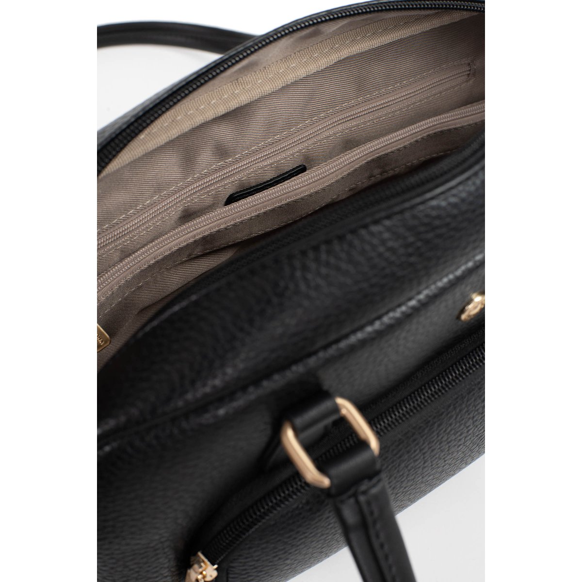 Sac porté épaule 2 anses ELLA noir, HEXAGONA