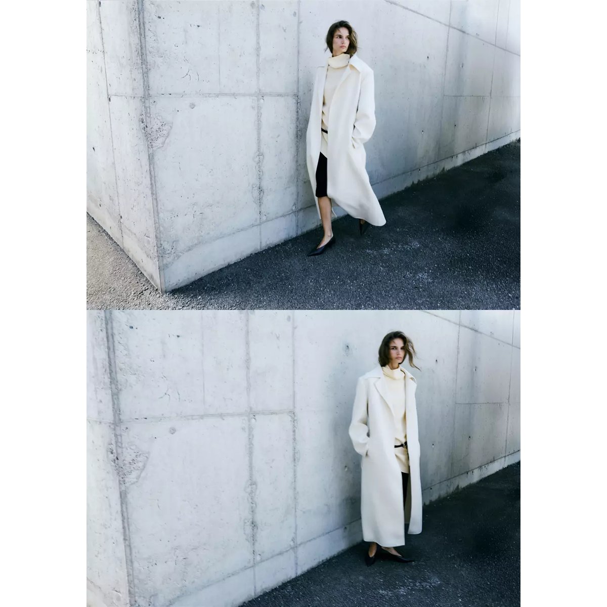 Robe maille col roulé écru, MANGO