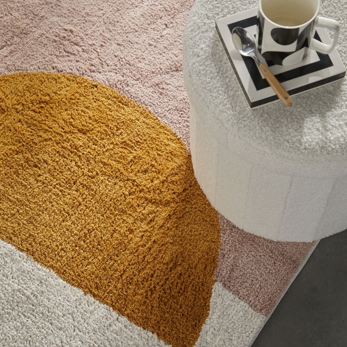 Tapis tufté Graphique Coton RETRO MOOD rouge brique, TODAY