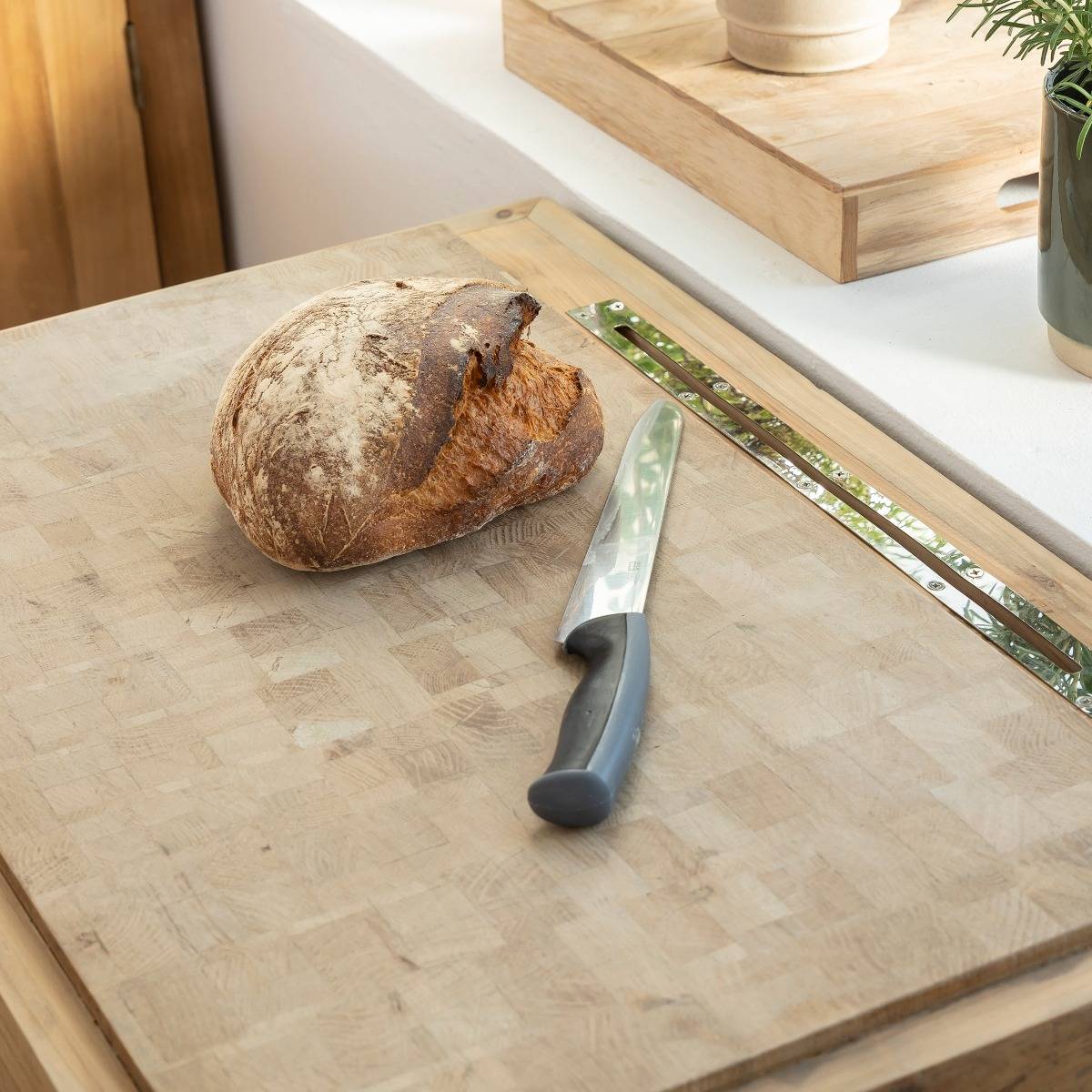 Meuble bas de cuisine en bois recyclé GARANCE bois clair, MADE IN MEUBLES