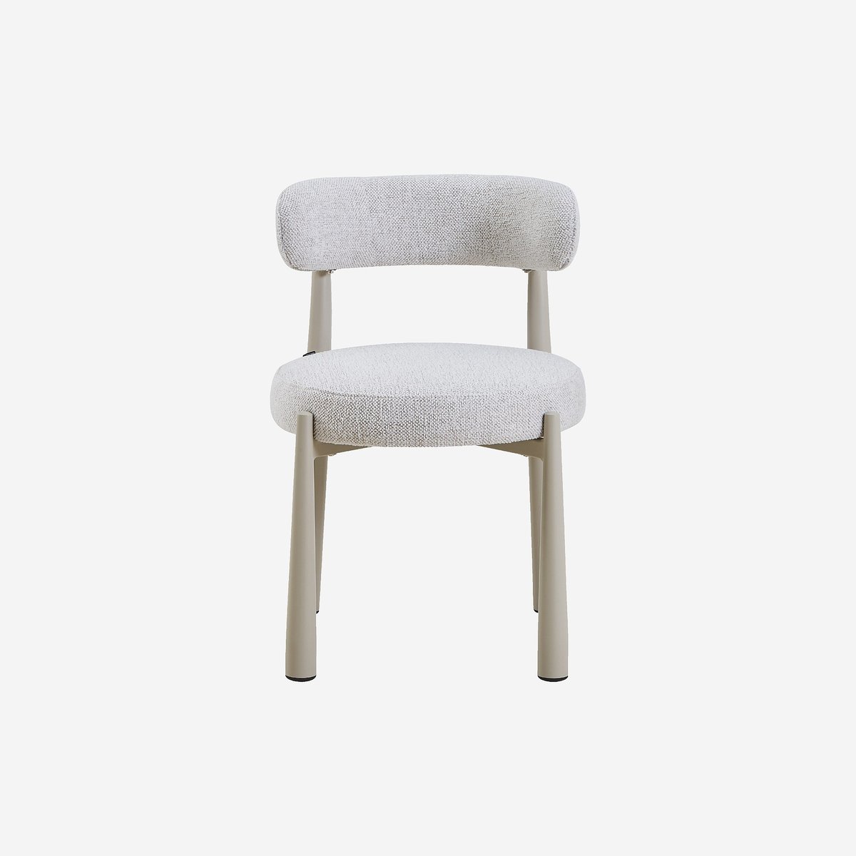 Lot de 2 chaises en tissu et métal crème BRYNE ivoire, HABITAT