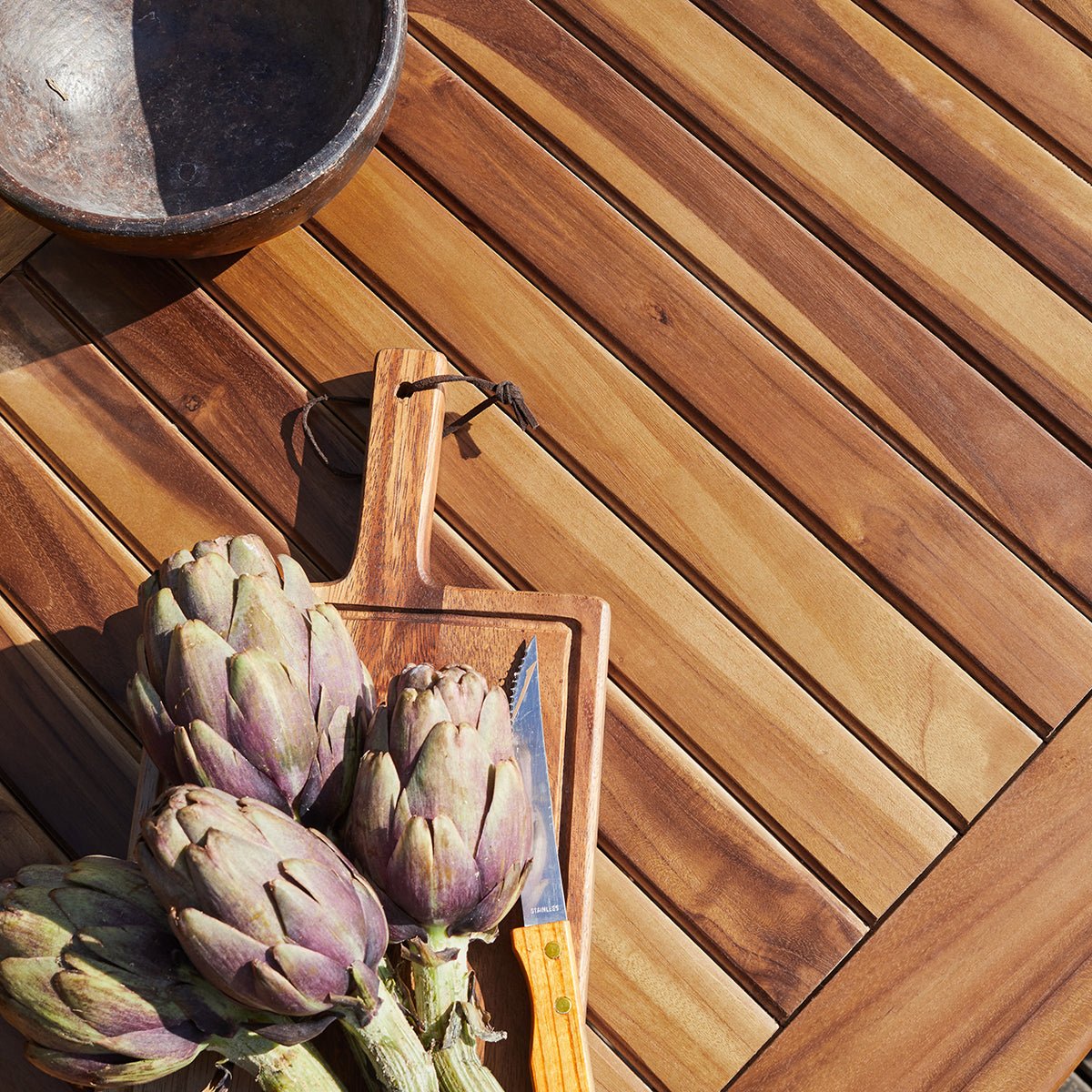 Salon de jardin en teck huilé extensible 6/8 places  BALI marron, BERAH GETAH