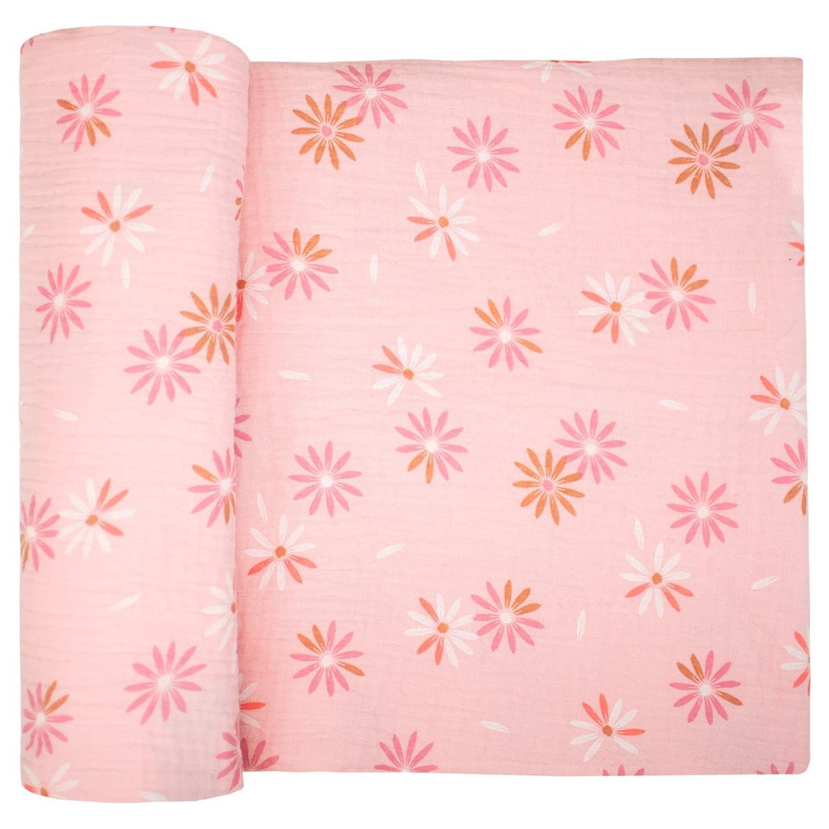 Maxi lange en gaze de coton MELODY rosella imprimé floral, rose, SEVIRA KIDS