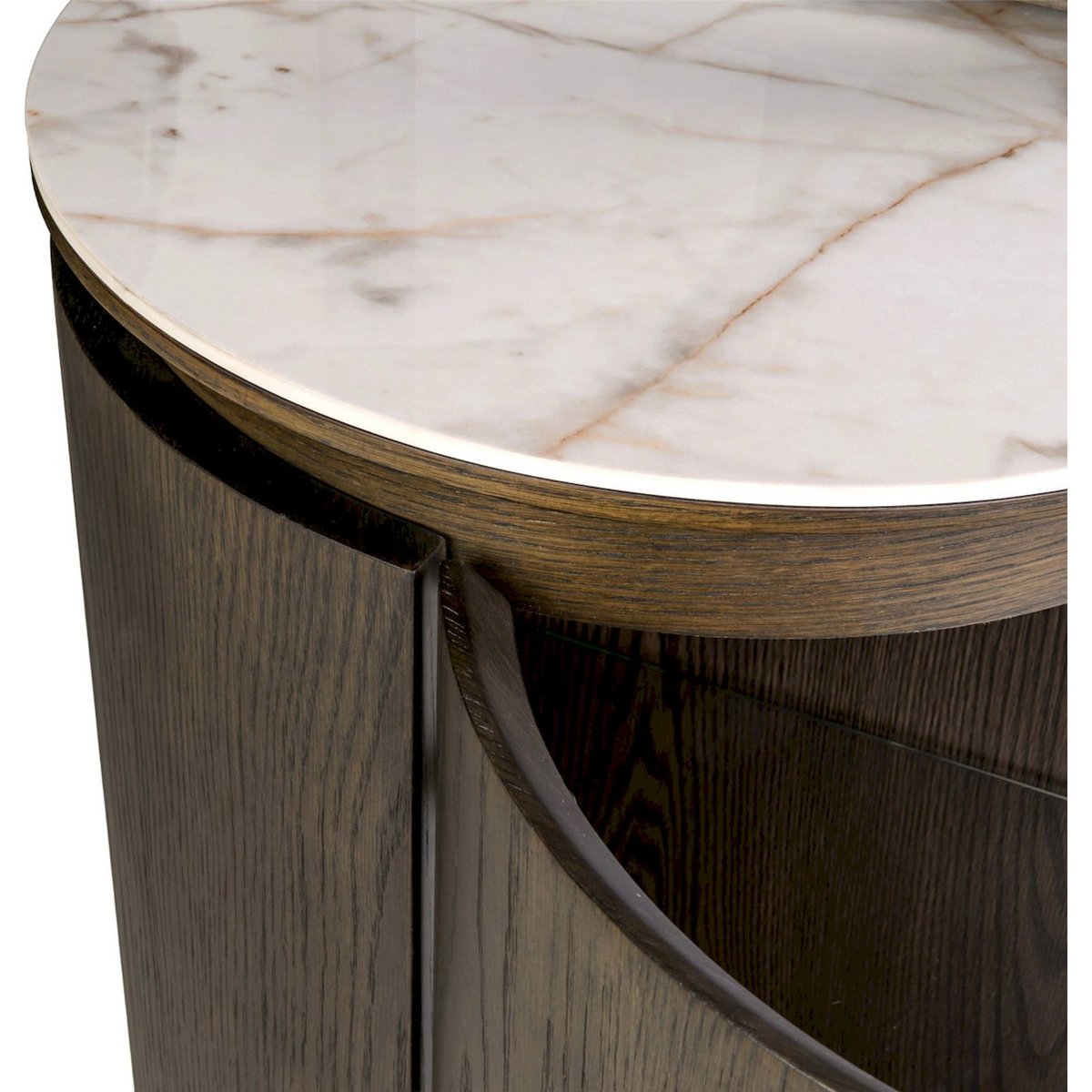Vitrine en bois, Plateau en céramique marron, RECOLLECTION