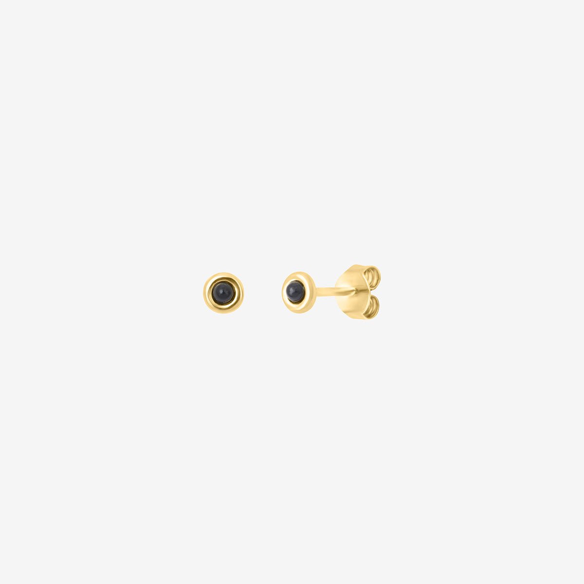 Boucles d'oreilles dorées onyx - tiny noir, CAROLINE NAJMAN
