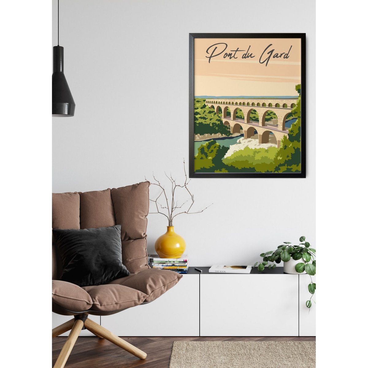 Affiche Pont du Gard blanc, L'AFFICHERIE
