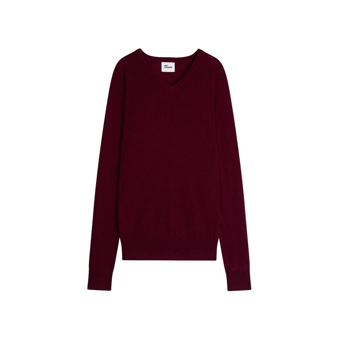 Pull Col V  Bordeaux Walt bordeaux, JUST CASHMERE