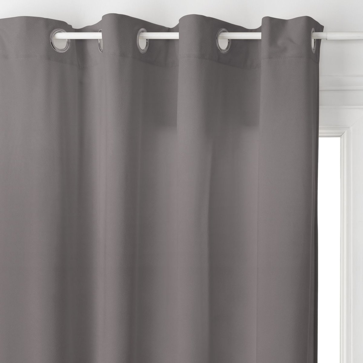 Lot de 2 rideaux à 8 œillets LILOU gris foncé, TOILINUX