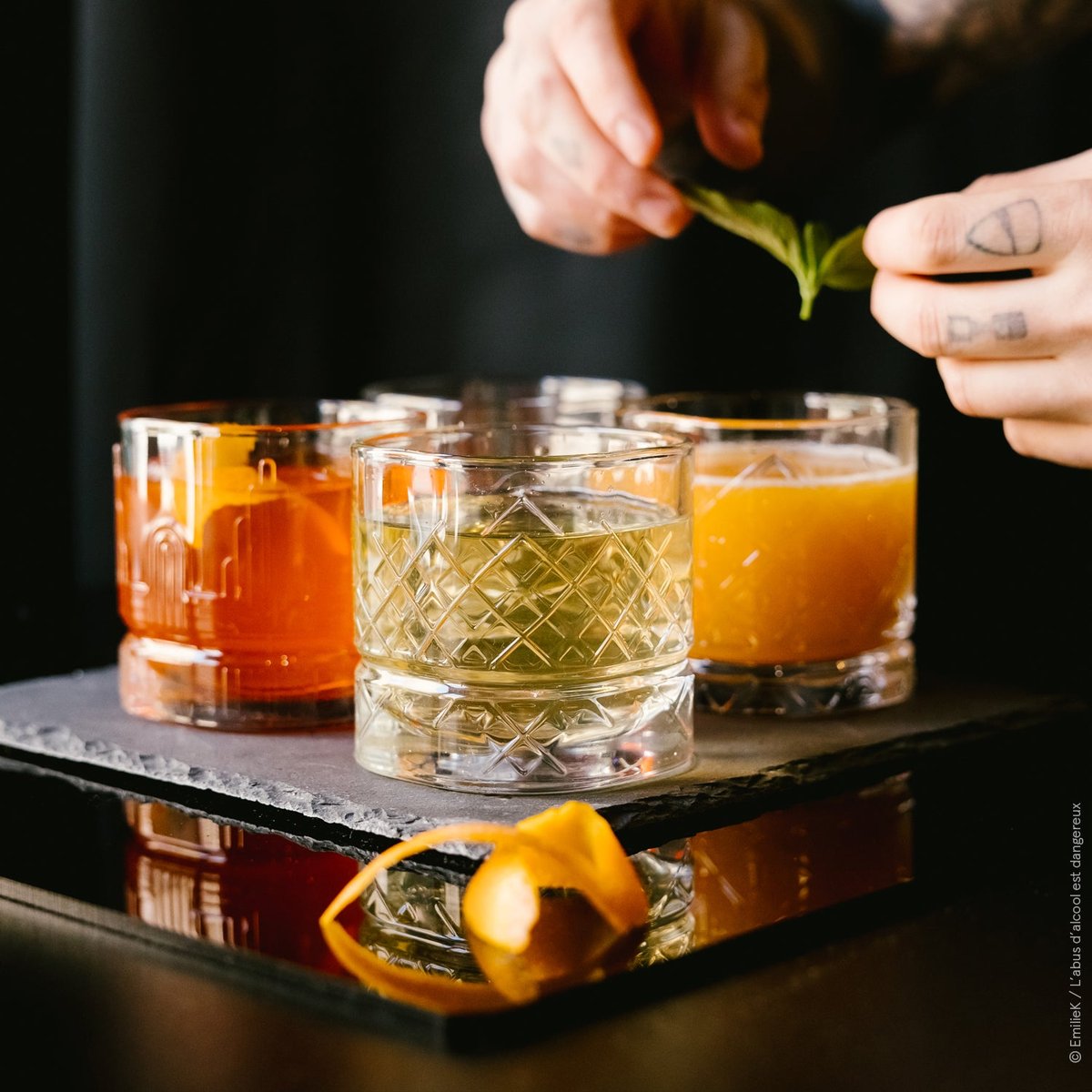 Coffret de 4 verres à whisky assortis, DANDY transparent, LA ROCHERE