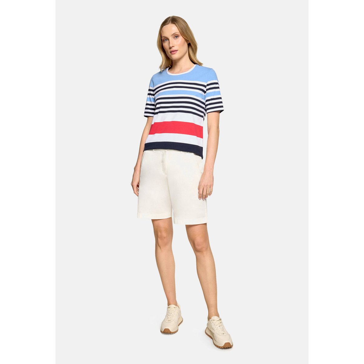 T-shirt basique à rayures horizontales bleu/rouge, BETTY BARCLAY