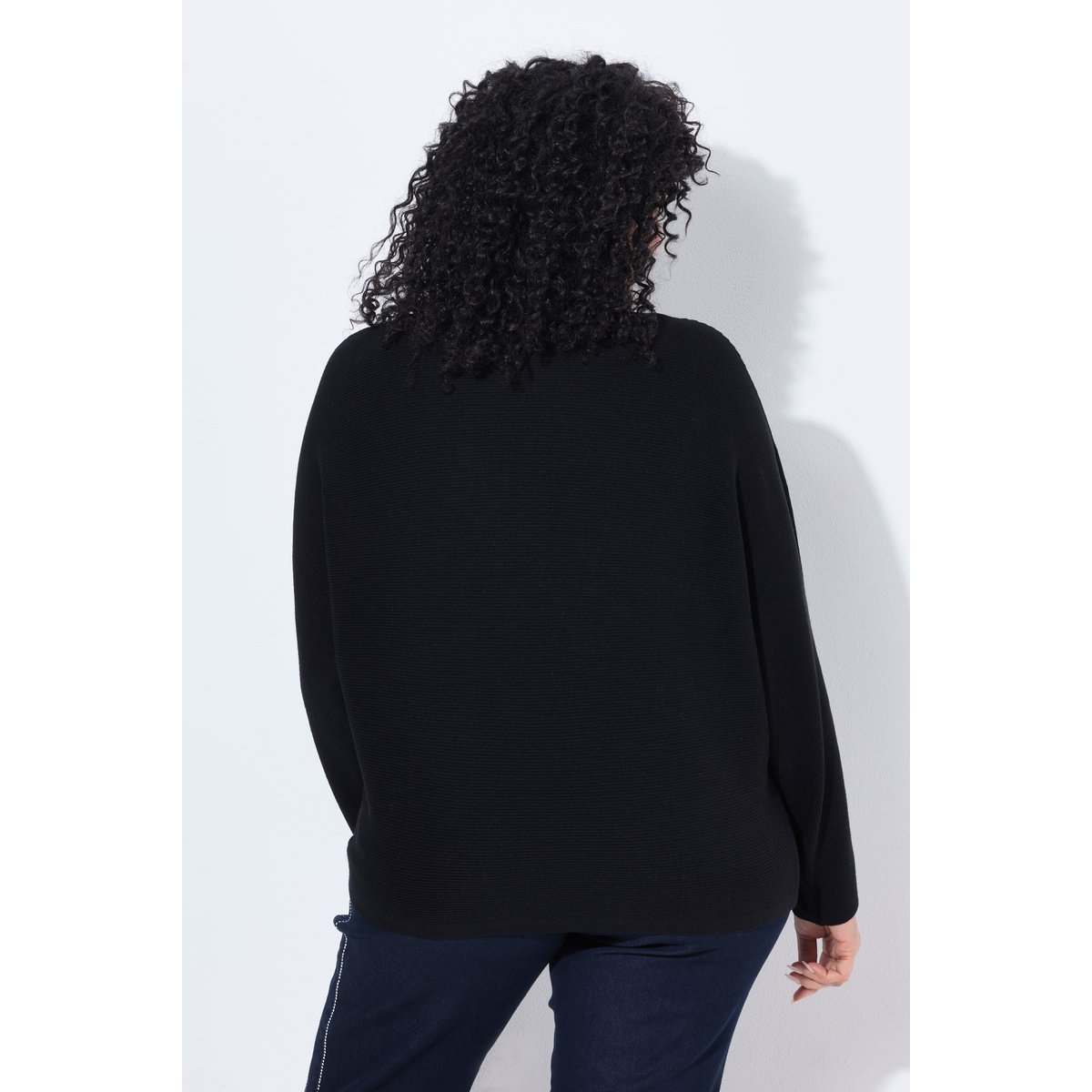 Pull maille horizontale noir, ULLA POPKEN