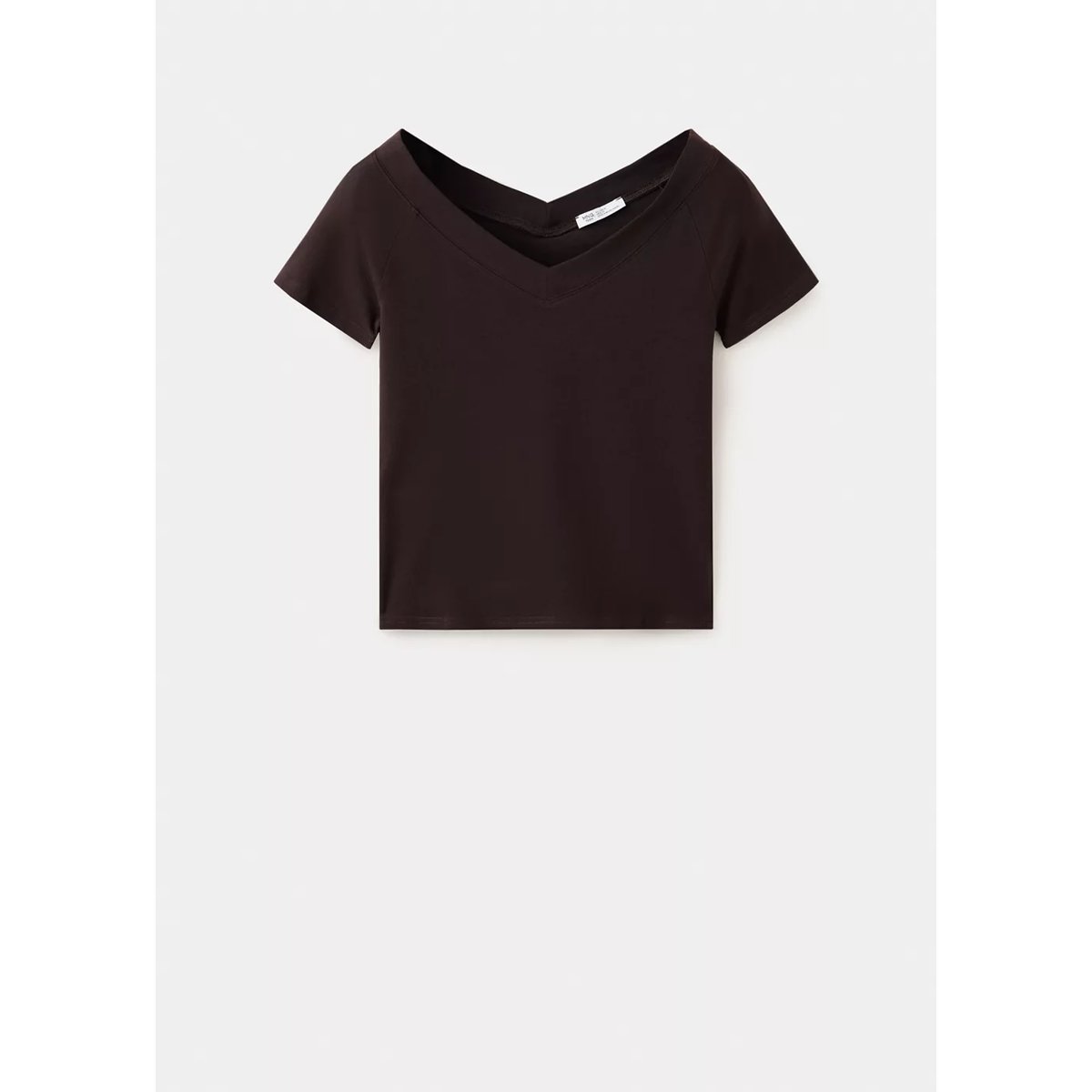 T-shirt décolleté en V marron, MANGO TEEN
