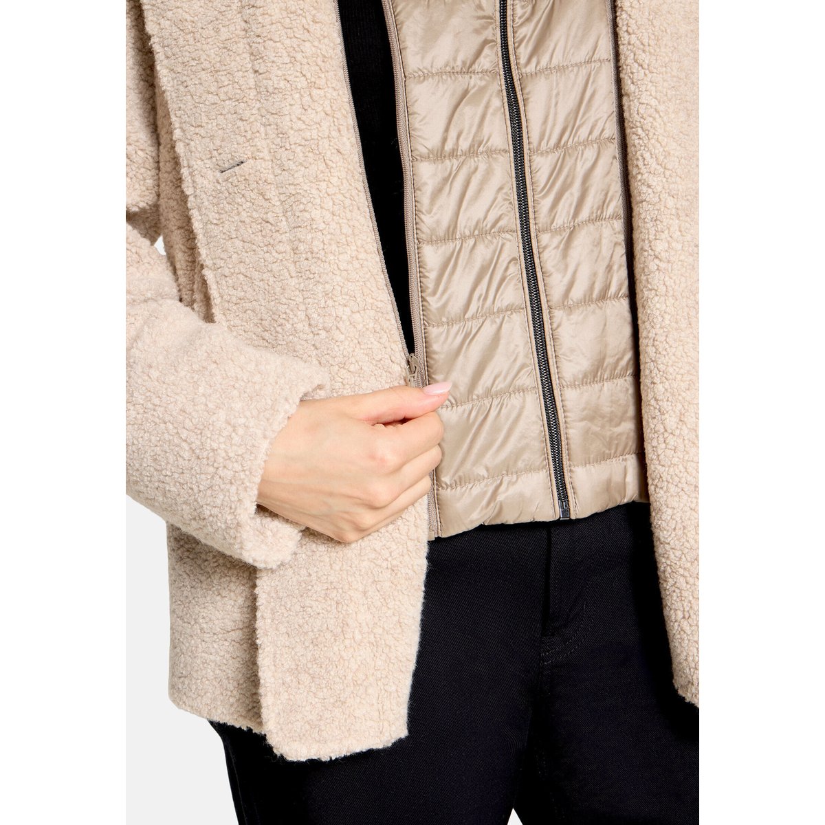 Veste en laine à capuche light sand, GIL BRET