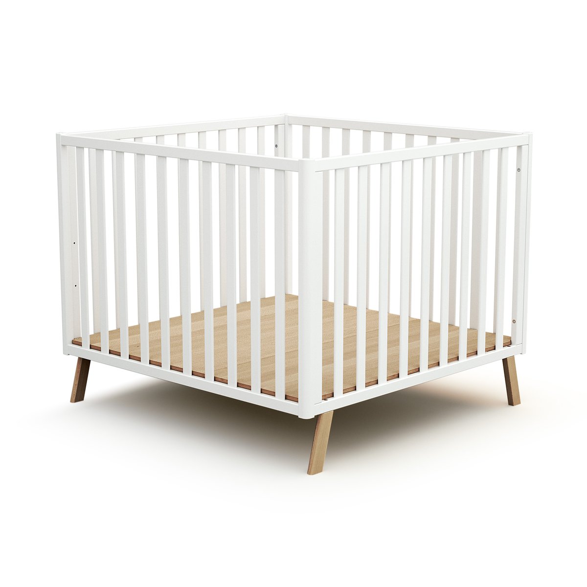 Parc bébé évolutif en bois KASA blanc, JURABABY