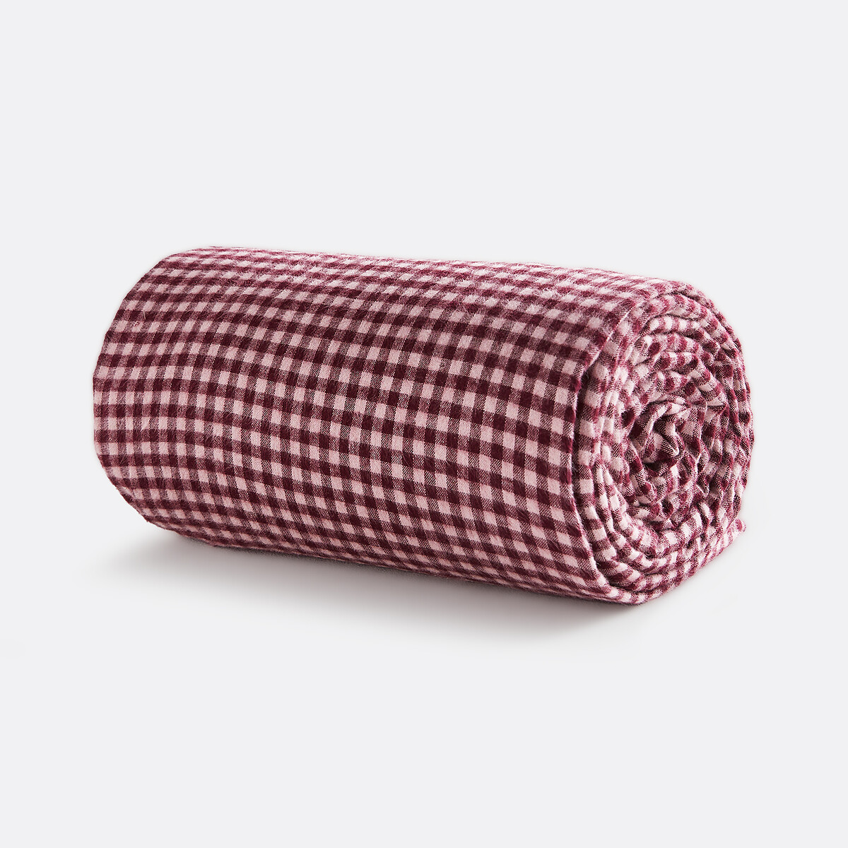 Sábana bajera para cama infantil, en franela de algodón, altura de 25 cm, a cuadros, VICHY FLANELLE cuadros burdeos, LA REDOUTE INTERIEURS