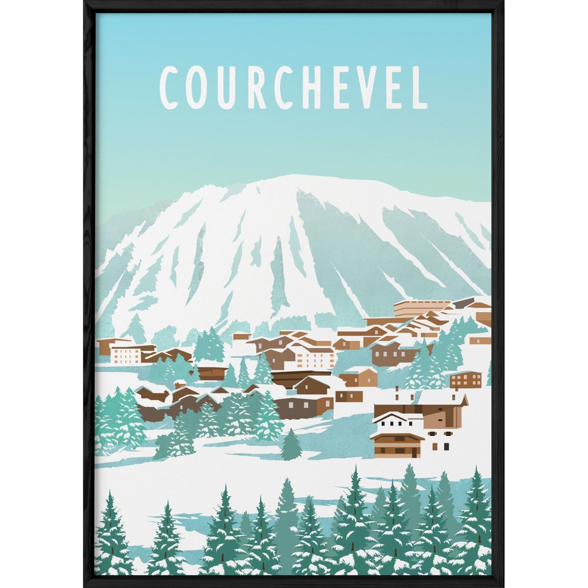 Affiche ville Courchevel blanc, L'AFFICHERIE