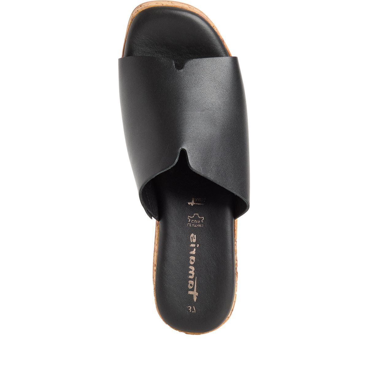 Mule en cuir noir cuir, TAMARIS